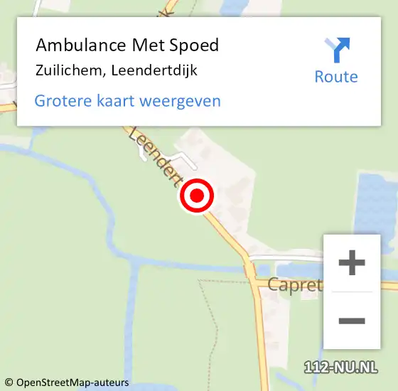 Locatie op kaart van de 112 melding: Ambulance Met Spoed Naar Zuilichem, Leendertdijk op 30 april 2017 12:38