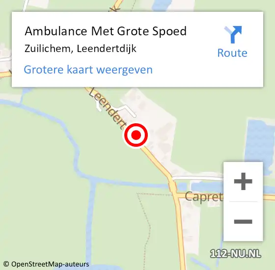 Locatie op kaart van de 112 melding: Ambulance Met Grote Spoed Naar Zuilichem, Leendertdijk op 30 april 2017 12:41
