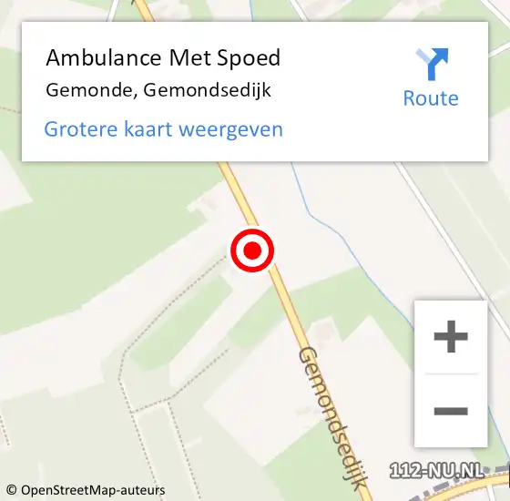 Locatie op kaart van de 112 melding: Ambulance Met Spoed Naar Gemonde, Gemondsedijk op 30 april 2017 13:11