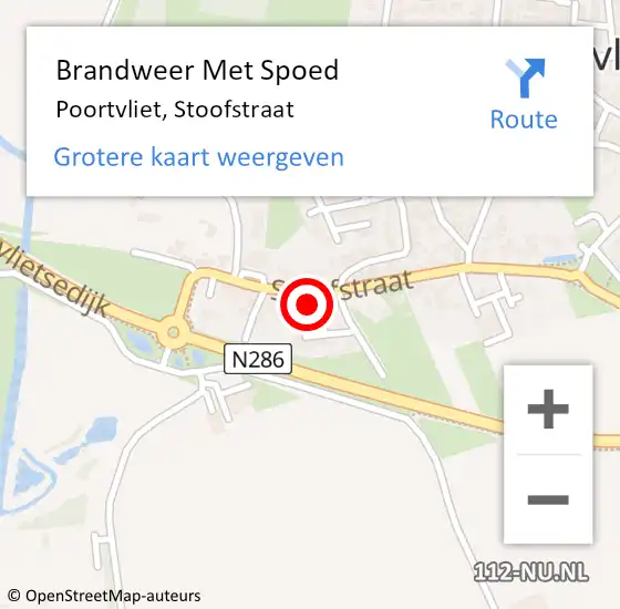 Locatie op kaart van de 112 melding: Brandweer Met Spoed Naar Poortvliet, Stoofstraat op 30 april 2017 14:19