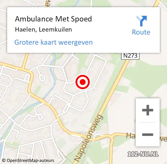 Locatie op kaart van de 112 melding: Ambulance Met Spoed Naar Haelen, Leemkuilen op 30 april 2017 15:01