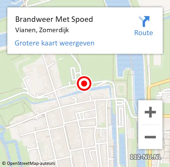 Locatie op kaart van de 112 melding: Brandweer Met Spoed Naar Vianen, Zomerdijk op 1 mei 2017 08:56
