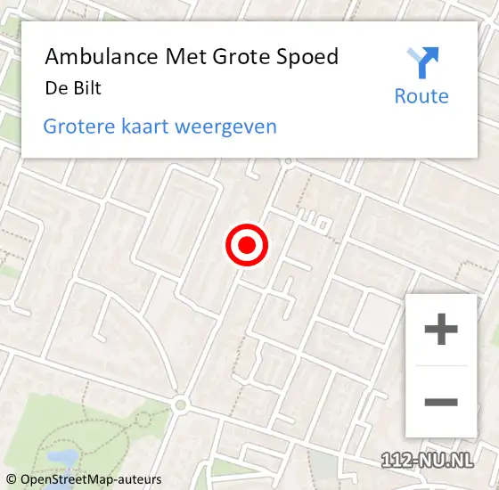 Locatie op kaart van de 112 melding: Ambulance Met Grote Spoed Naar De Bilt op 1 mei 2017 11:33