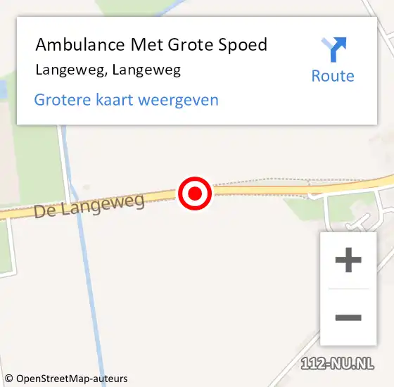 Locatie op kaart van de 112 melding: Ambulance Met Grote Spoed Naar Langeweg, Langeweg op 1 mei 2017 12:57