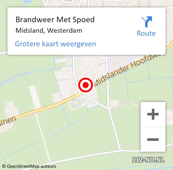 Locatie op kaart van de 112 melding: Brandweer Met Spoed Naar Midsland, Westerdam op 1 mei 2017 18:32