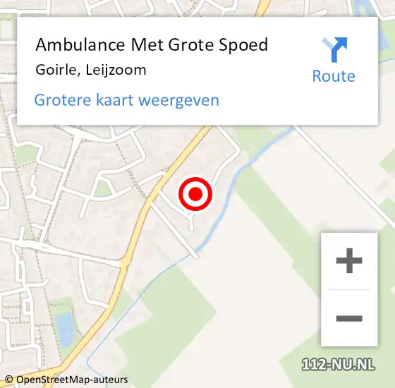 Locatie op kaart van de 112 melding: Ambulance Met Grote Spoed Naar Goirle, Leijzoom op 1 mei 2017 23:30