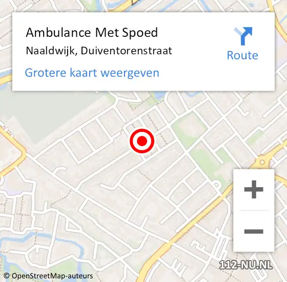 Locatie op kaart van de 112 melding: Ambulance Met Spoed Naar Naaldwijk, Duiventorenstraat op 2 mei 2017 03:27