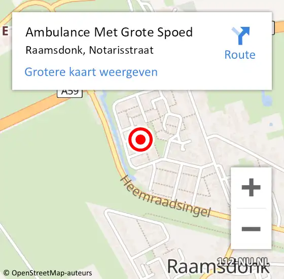 Locatie op kaart van de 112 melding: Ambulance Met Grote Spoed Naar Raamsdonk, Notarisstraat op 2 mei 2017 19:45