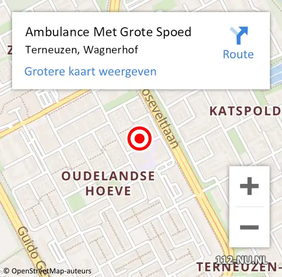 Locatie op kaart van de 112 melding: Ambulance Met Grote Spoed Naar Terneuzen, Wagnerhof op 2 mei 2017 20:38