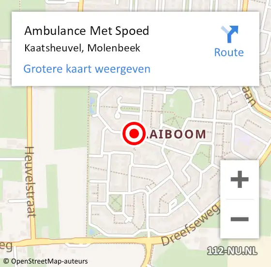 Locatie op kaart van de 112 melding: Ambulance Met Spoed Naar Kaatsheuvel, Molenbeek op 3 mei 2017 01:28