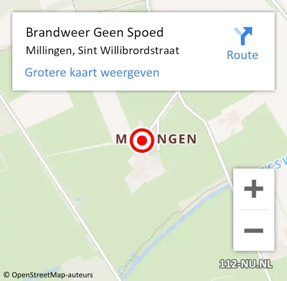 Locatie op kaart van de 112 melding: Brandweer Geen Spoed Naar Millingen, Sint Willibrordstraat op 3 mei 2017 10:31