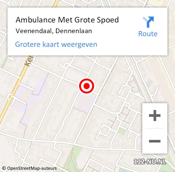 Locatie op kaart van de 112 melding: Ambulance Met Grote Spoed Naar Veenendaal, Dennenlaan op 3 mei 2017 19:07