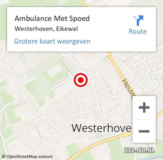 Locatie op kaart van de 112 melding: Ambulance Met Spoed Naar Westerhoven, Eikewal op 3 mei 2017 19:33
