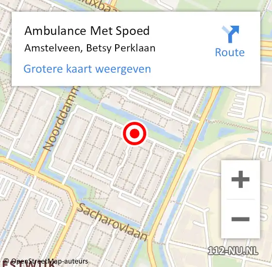 Locatie op kaart van de 112 melding: Ambulance Met Spoed Naar Amstelveen, Betsy Perklaan op 4 mei 2017 10:45