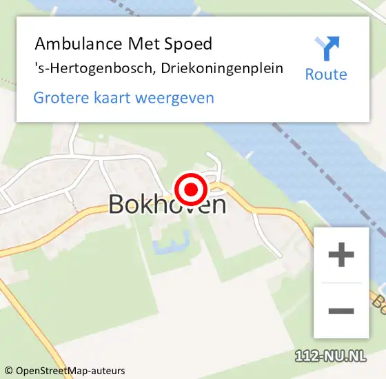 Locatie op kaart van de 112 melding: Ambulance Met Spoed Naar 's-Hertogenbosch, Driekoningenplein op 5 mei 2017 10:12