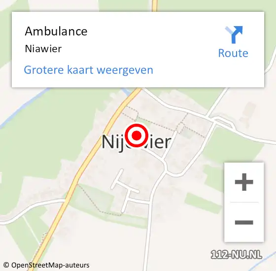 Locatie op kaart van de 112 melding: Ambulance Niawier op 5 mei 2017 18:41