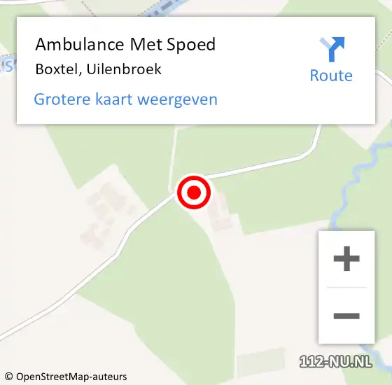 Locatie op kaart van de 112 melding: Ambulance Met Spoed Naar Boxtel, Uilenbroek op 5 mei 2017 20:52