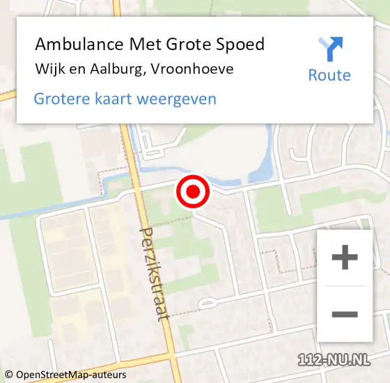 Locatie op kaart van de 112 melding: Ambulance Met Grote Spoed Naar Wijk en Aalburg, Vroonhoeve op 6 mei 2017 10:33
