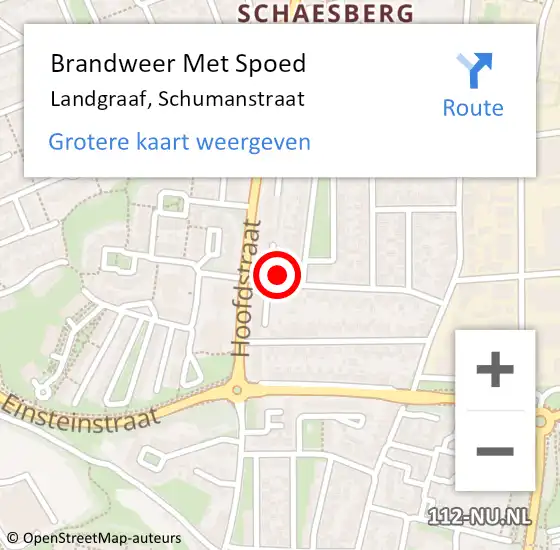 Locatie op kaart van de 112 melding: Brandweer Met Spoed Naar Landgraaf, Schumanstraat op 6 mei 2017 23:42