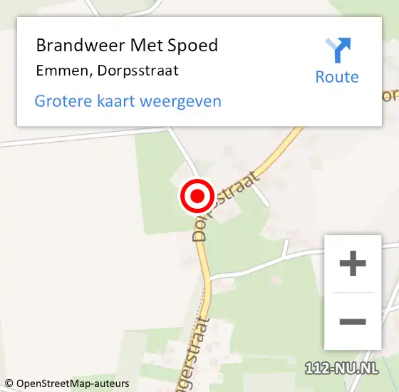 Locatie op kaart van de 112 melding: Brandweer Met Spoed Naar Emmen, Dorpsstraat op 7 mei 2017 20:05