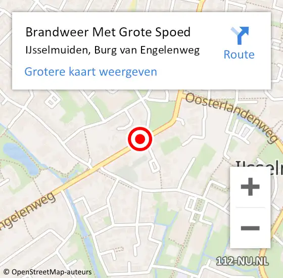 Locatie op kaart van de 112 melding: Brandweer Met Grote Spoed Naar IJsselmuiden, Burg van Engelenweg op 8 mei 2017 09:02
