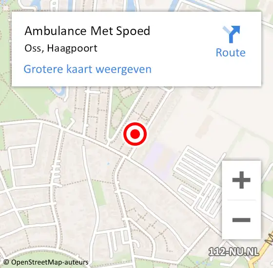 Locatie op kaart van de 112 melding: Ambulance Met Spoed Naar Oss, Haagpoort op 8 mei 2017 12:10