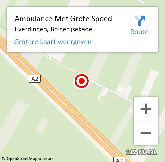 Locatie op kaart van de 112 melding: Ambulance Met Grote Spoed Naar Everdingen, Bolgerijsekade op 8 mei 2017 15:40