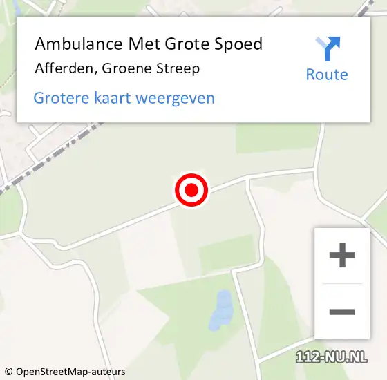 Locatie op kaart van de 112 melding: Ambulance Met Grote Spoed Naar Afferden, Groene Streep op 8 mei 2017 19:29