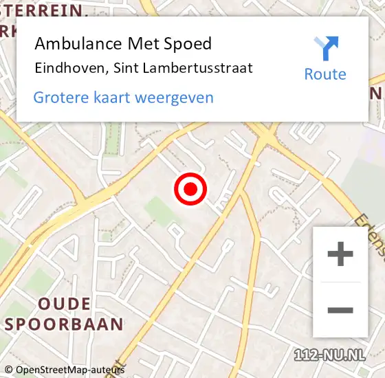 Locatie op kaart van de 112 melding: Ambulance Met Spoed Naar Eindhoven, Sint Lambertusstraat op 8 mei 2017 19:34