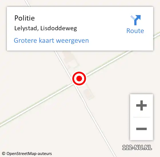 Locatie op kaart van de 112 melding: Politie Lelystad, Lisdoddeweg op 9 mei 2017 09:16