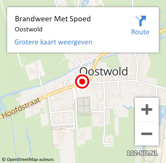 Locatie op kaart van de 112 melding: Brandweer Met Spoed Naar Oostwold op 9 mei 2017 10:33