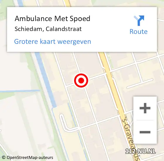 Locatie op kaart van de 112 melding: Ambulance Met Spoed Naar Schiedam, Calandstraat op 10 mei 2017 09:27