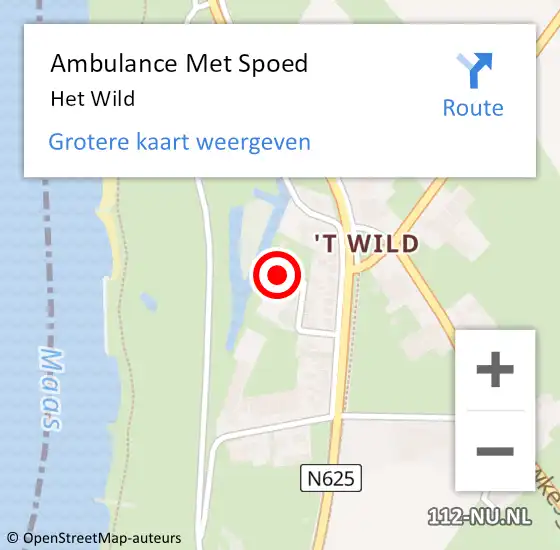 Locatie op kaart van de 112 melding: Ambulance Met Spoed Naar Het Wild op 10 mei 2017 11:36