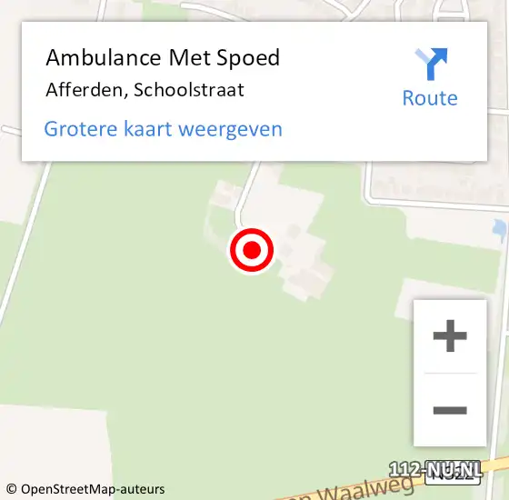 Locatie op kaart van de 112 melding: Ambulance Met Spoed Naar Afferden, Schoolstraat op 10 mei 2017 18:18
