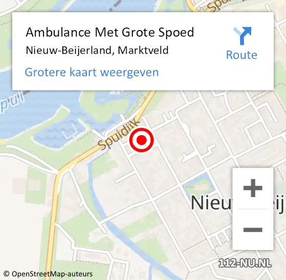 Locatie op kaart van de 112 melding: Ambulance Met Grote Spoed Naar Nieuw-Beijerland, Marktveld op 11 mei 2017 02:07
