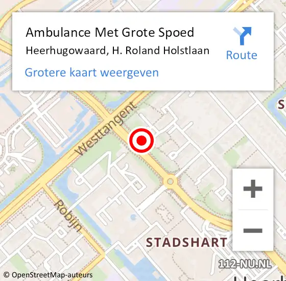 Locatie op kaart van de 112 melding: Ambulance Met Grote Spoed Naar Heerhugowaard, H. Roland Holstlaan op 11 mei 2017 11:05