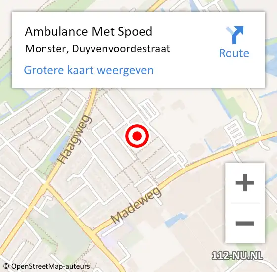 Locatie op kaart van de 112 melding: Ambulance Met Spoed Naar Monster, Duyvenvoordestraat op 11 mei 2017 20:34