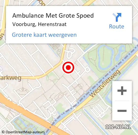Locatie op kaart van de 112 melding: Ambulance Met Grote Spoed Naar Voorburg, Herenstraat op 11 mei 2017 20:46