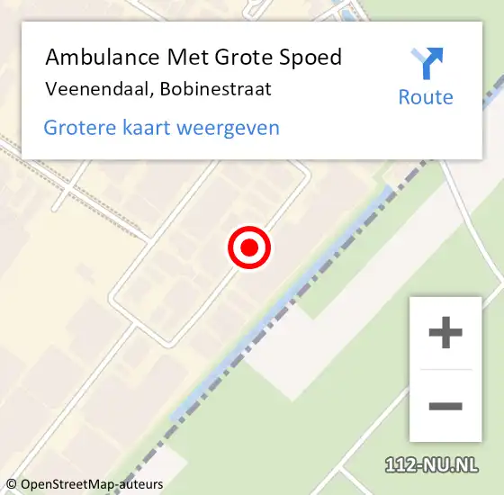 Locatie op kaart van de 112 melding: Ambulance Met Grote Spoed Naar Veenendaal, Bobinestraat op 12 mei 2017 11:31
