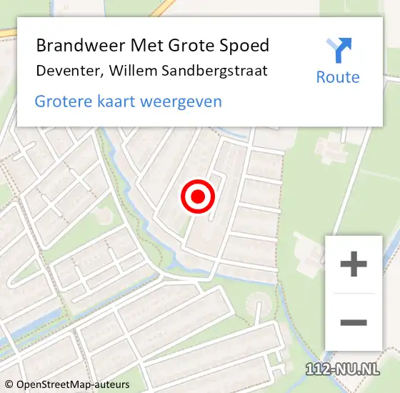Locatie op kaart van de 112 melding: Brandweer Met Grote Spoed Naar Deventer, Willem Sandbergstraat op 12 mei 2017 13:00