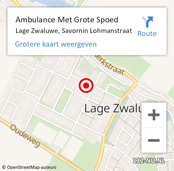 Locatie op kaart van de 112 melding: Ambulance Met Grote Spoed Naar Lage Zwaluwe, Savornin Lohmanstraat op 12 mei 2017 15:32