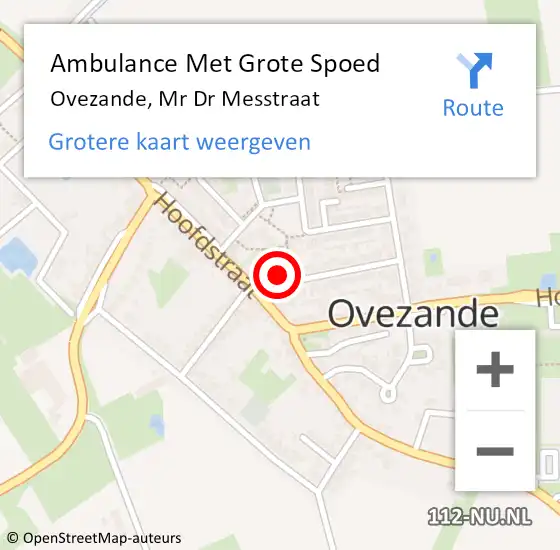 Locatie op kaart van de 112 melding: Ambulance Met Grote Spoed Naar Ovezande, Mr Dr Messtraat op 13 mei 2017 09:24