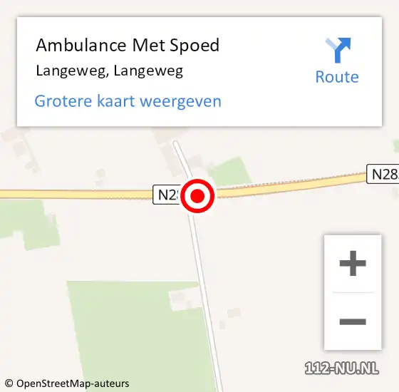 Locatie op kaart van de 112 melding: Ambulance Met Spoed Naar Langeweg, Langeweg op 13 mei 2017 10:33