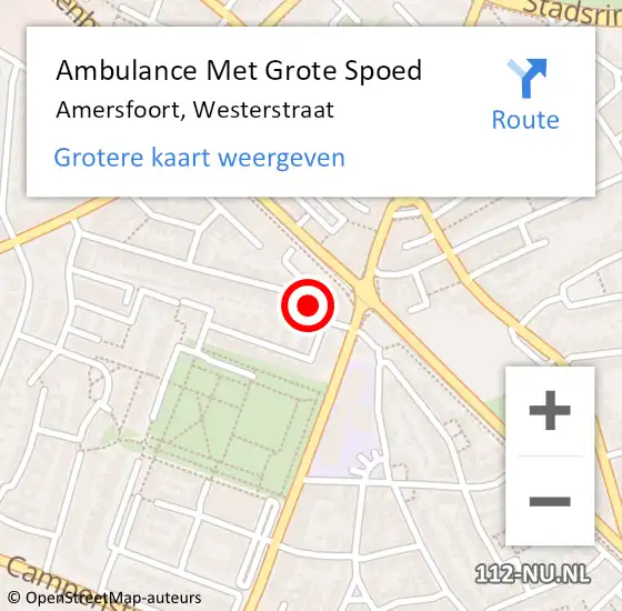 Locatie op kaart van de 112 melding: Ambulance Met Grote Spoed Naar Amersfoort, Westerstraat op 13 mei 2017 14:51