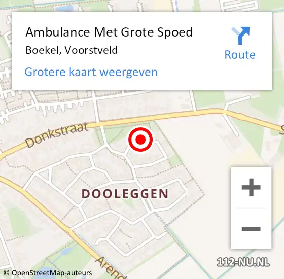 Locatie op kaart van de 112 melding: Ambulance Met Grote Spoed Naar Boekel, Voorstveld op 13 mei 2017 18:12
