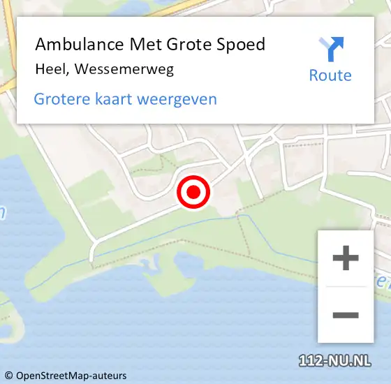 Locatie op kaart van de 112 melding: Ambulance Met Grote Spoed Naar Heel, Wessemerweg op 14 mei 2017 06:22