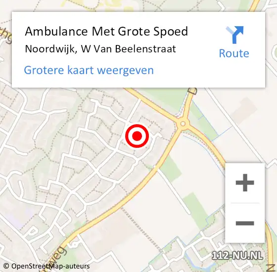 Locatie op kaart van de 112 melding: Ambulance Met Grote Spoed Naar Noordwijk, W Van Beelenstraat op 14 mei 2017 10:23