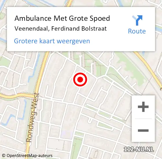 Locatie op kaart van de 112 melding: Ambulance Met Grote Spoed Naar Veenendaal, Ferdinand Bolstraat op 14 mei 2017 10:35