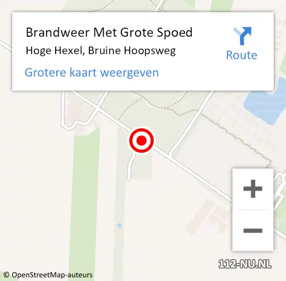 Locatie op kaart van de 112 melding: Brandweer Met Grote Spoed Naar Hoge Hexel, Bruine Hoopsweg op 14 mei 2017 11:15