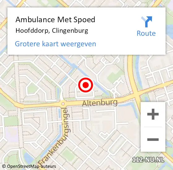 Locatie op kaart van de 112 melding: Ambulance Met Spoed Naar Hoofddorp, Clingenburg op 14 mei 2017 20:42